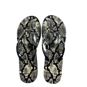 Tory Burch Roccia Flip Flops • Snakeskin Print • Size 7